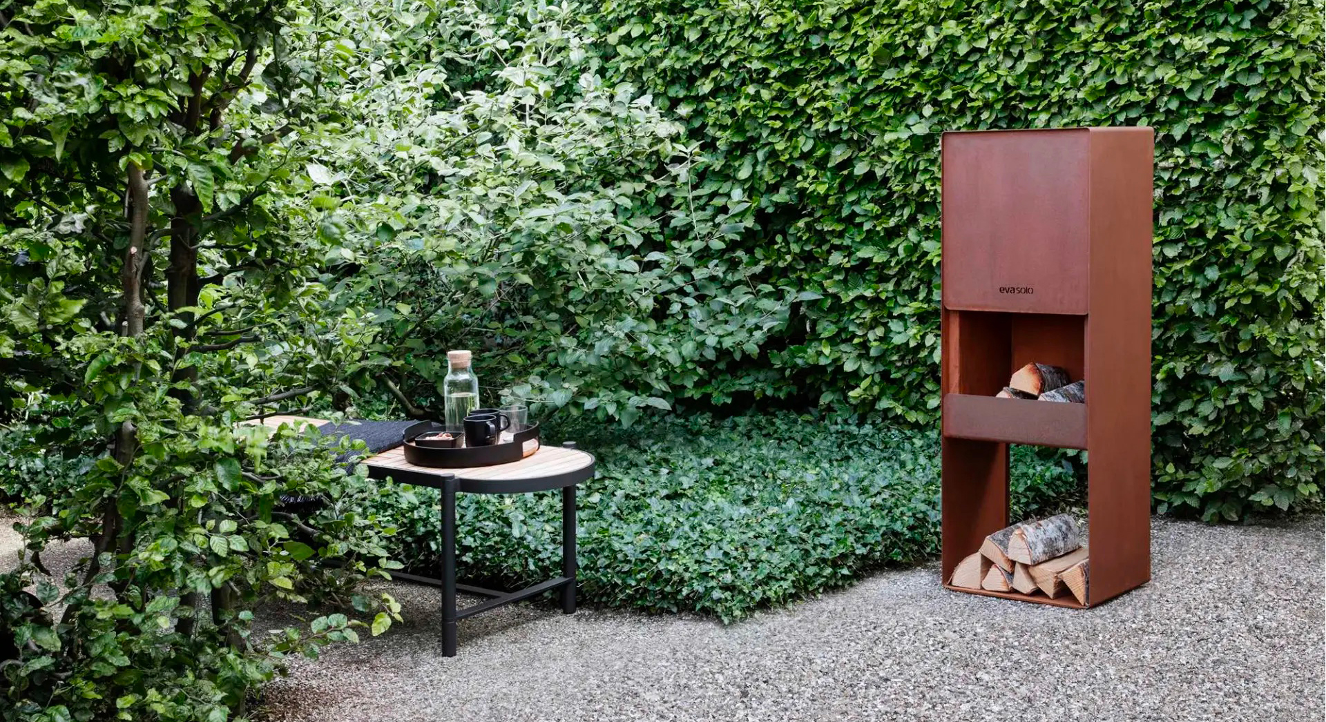 Krb Eva Solo FireBox – venkovní, cortenová ocel, výška 125 cm